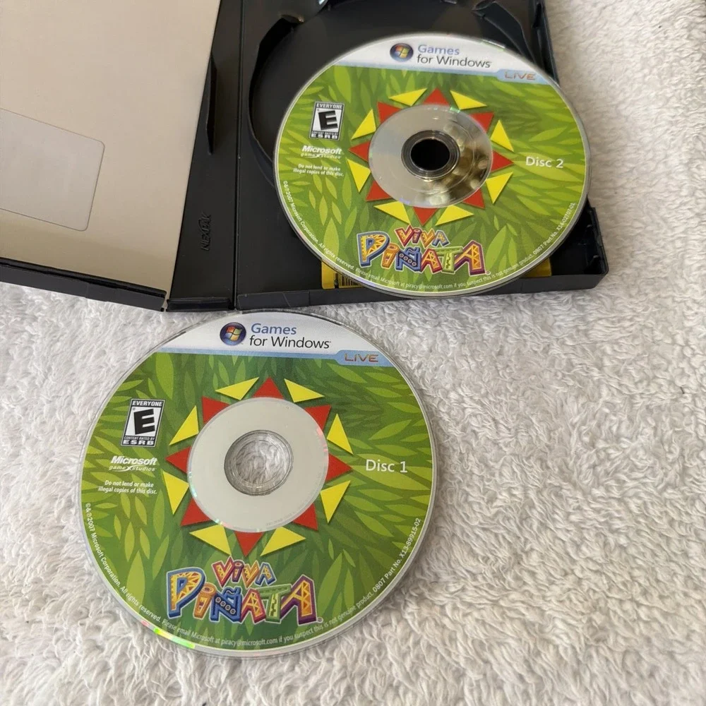 PC VIVA PINATA Game Disc 1 AND DISC 2 PC DVD ROM Sleeve Vtg Game